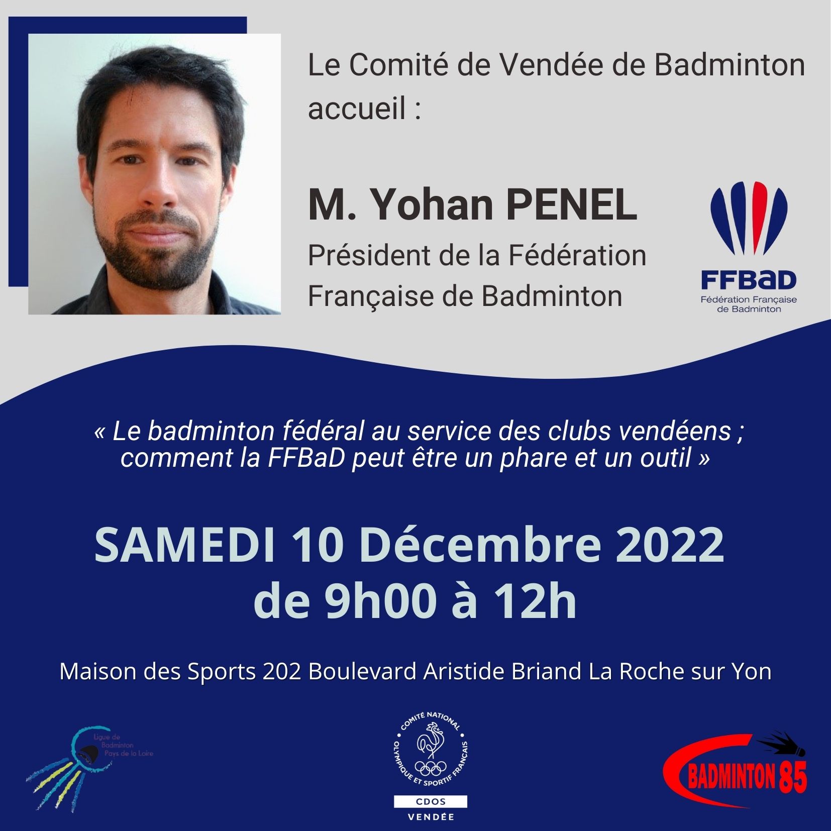 Rencontre Président Ffbad 10 Décembre Comite De Vendee De Badminton